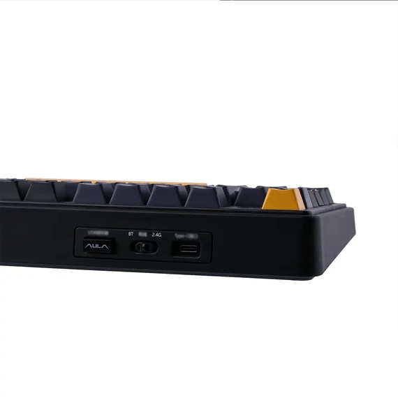AULA 75 KEYS RGB 75% MECHANICAL GAMING KEYBOARD TRI-MODE KNOB GRAYWOOD V3 SWITCH BK-DBL-ORG F75 thumbnail 2