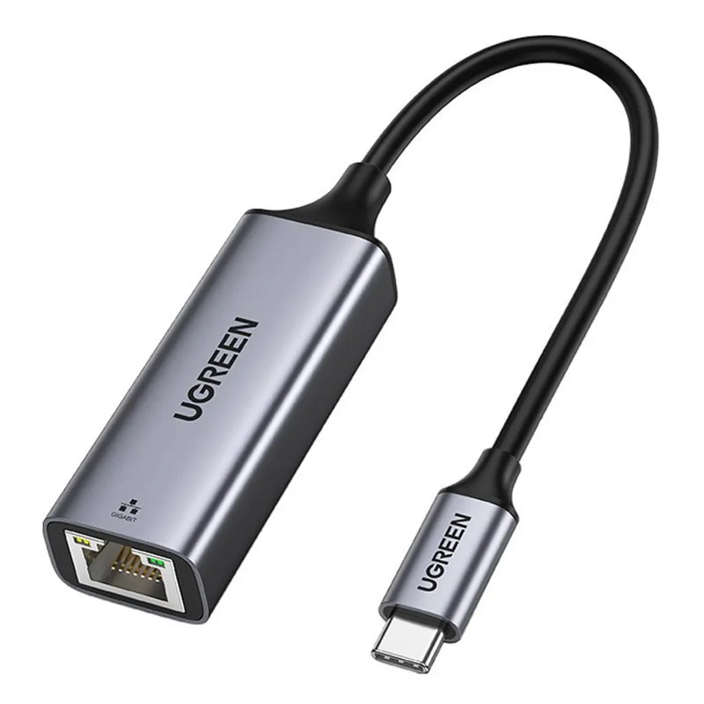 UGREEN USB TYPE C TO 101001000M ETHERNET ADAPTER SPACE GRAY 50737