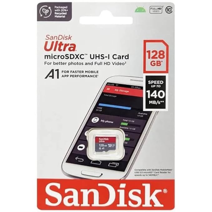 SANDISK ULTRA A1 MICROSDXC UHS-I CARD 128GB SPEED UP TO 140 MB/S SDSQUAB-128G-GN6MN thumbnail 5