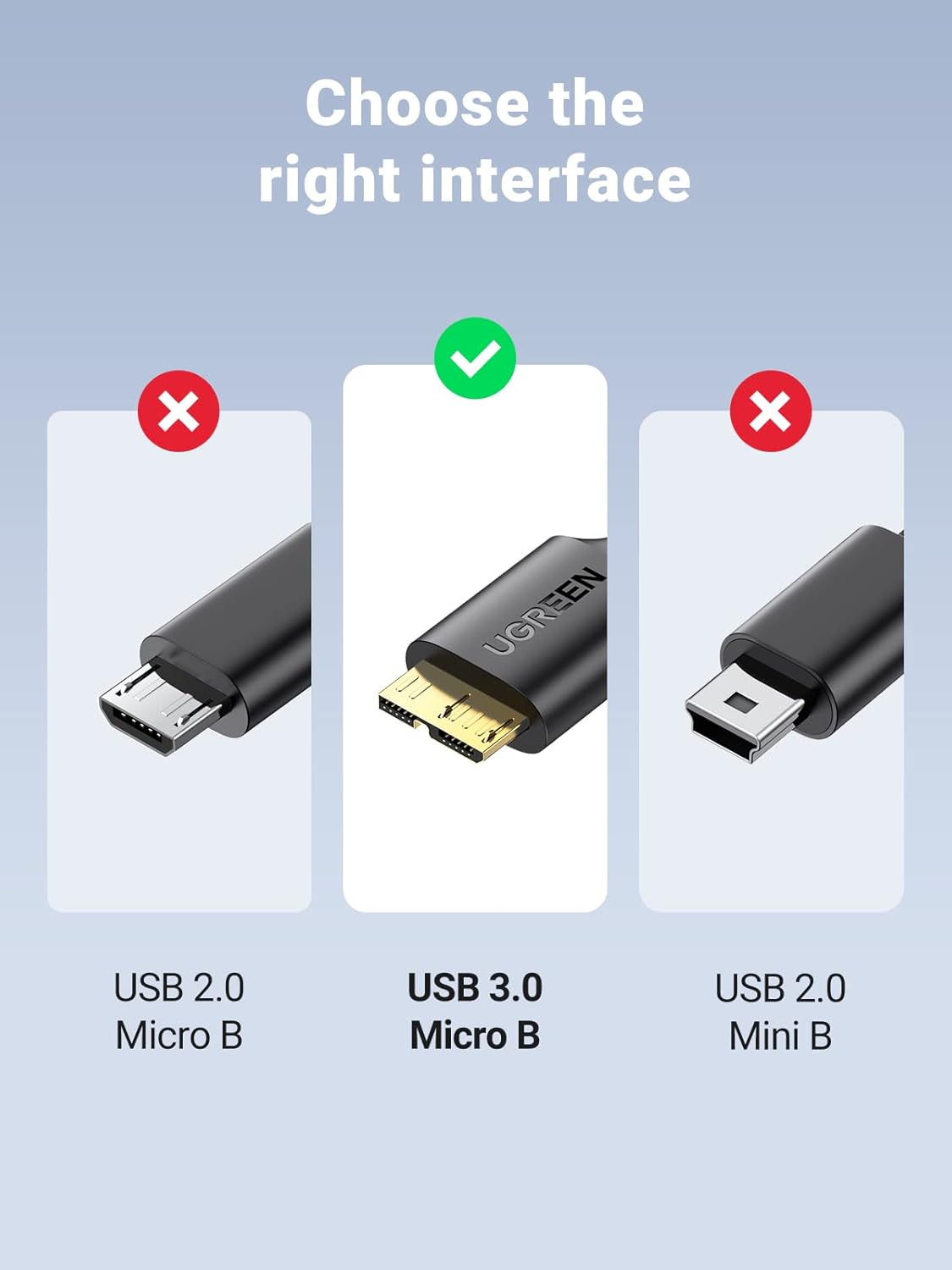 UGREEN USB 3.0 A MALE TO MICRO USB 3.0 MALE CABLE BLACK 2MM 10843 thumbnail 7