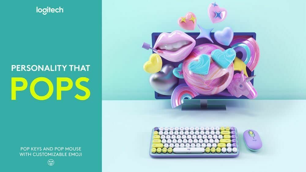 LOGITECH POP WIRELESS MECHANICAL EMOJI KEYBOARD DAY DREAM MINT 920-010817 thumbnail 8