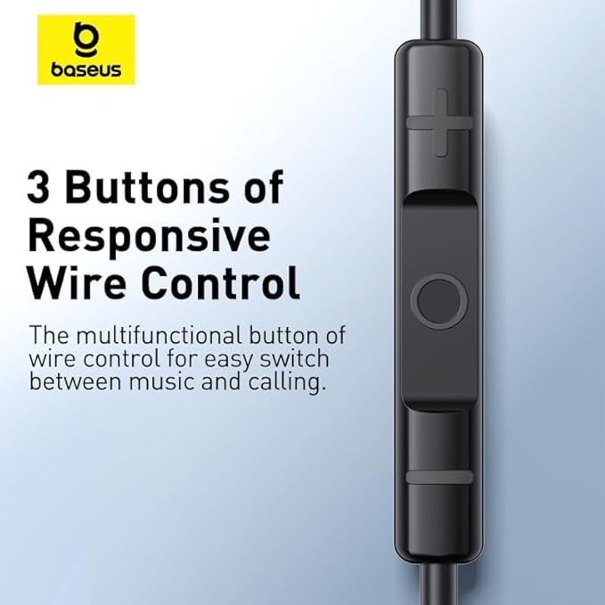 BASEUS ENCOK CZ17 SEMI IN EAR WIRED EARPHONE TYPE C BLACK thumbnail 4