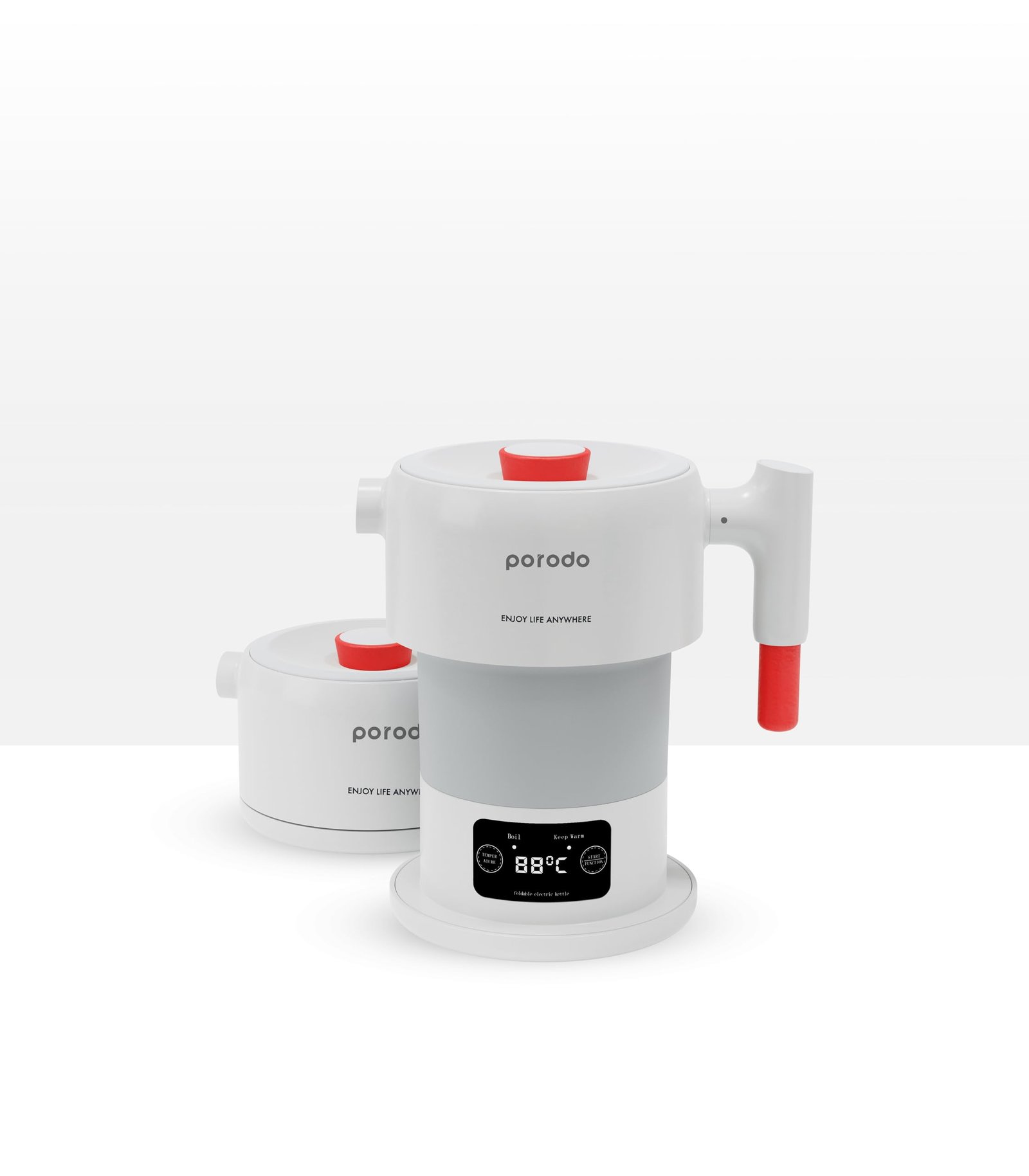 Porodo Portable Folding Electric Kettle White PD-KTLD600-WH