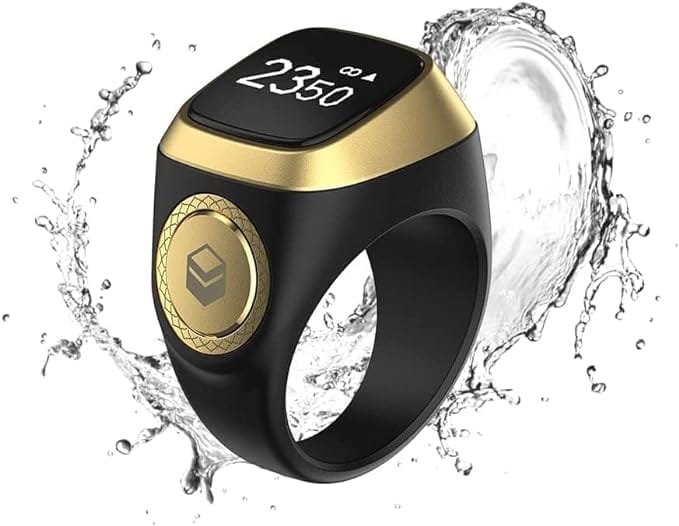ZIKR RING i QIBLA TASBIH RING BLACK E0122BK (22mm) thumbnail 2