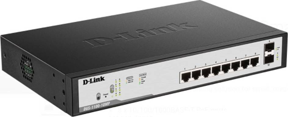 D LINK 8 PORT POE GIGABIT SMART MANAGED SWITCH DGS-F1100-10PS-E thumbnail 2