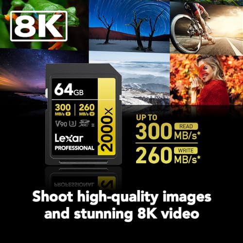 LEXAR PROFESSIONAL 2000X SDHC/SDXC UHS-II CARDS 300MBPS-64GB LSD2000064G-BNNNG thumbnail 2