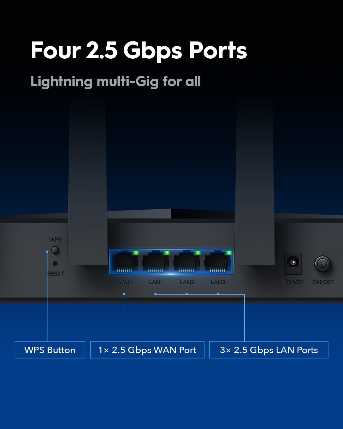 CUDY BE11000 TRI-BAND WI-FI 7 6-STREAM 10 GBPS 4X 2.5G PORTS ROUTER BLACK WR11000 thumbnail 6