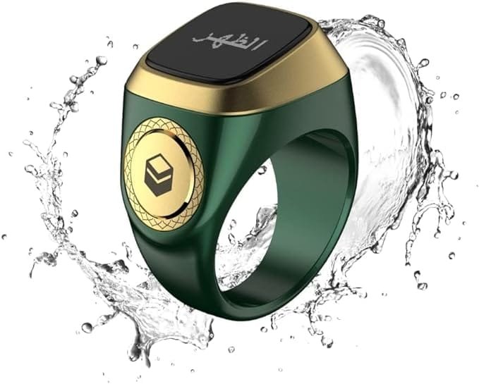 ZIKR RING i QIBLA TASBIH RING GREEN E0120GR (20mm) thumbnail 2