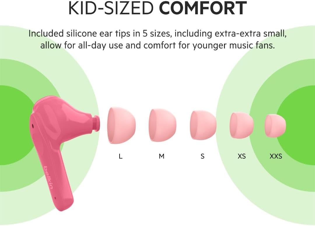 BELKIN SOUNDFORM NANO TRUE WIRELESS EARBUDS FOR KIDS PINK C003 thumbnail 4