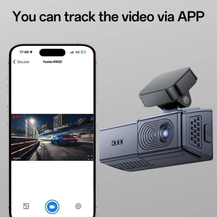 YESIDO DUAL DASH CAM BLACK KM22 thumbnail 2
