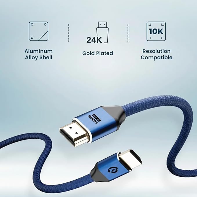 POWEROLOGY 8K HDMI CABLE 3M GREY PWHDC3M -GY thumbnail 3