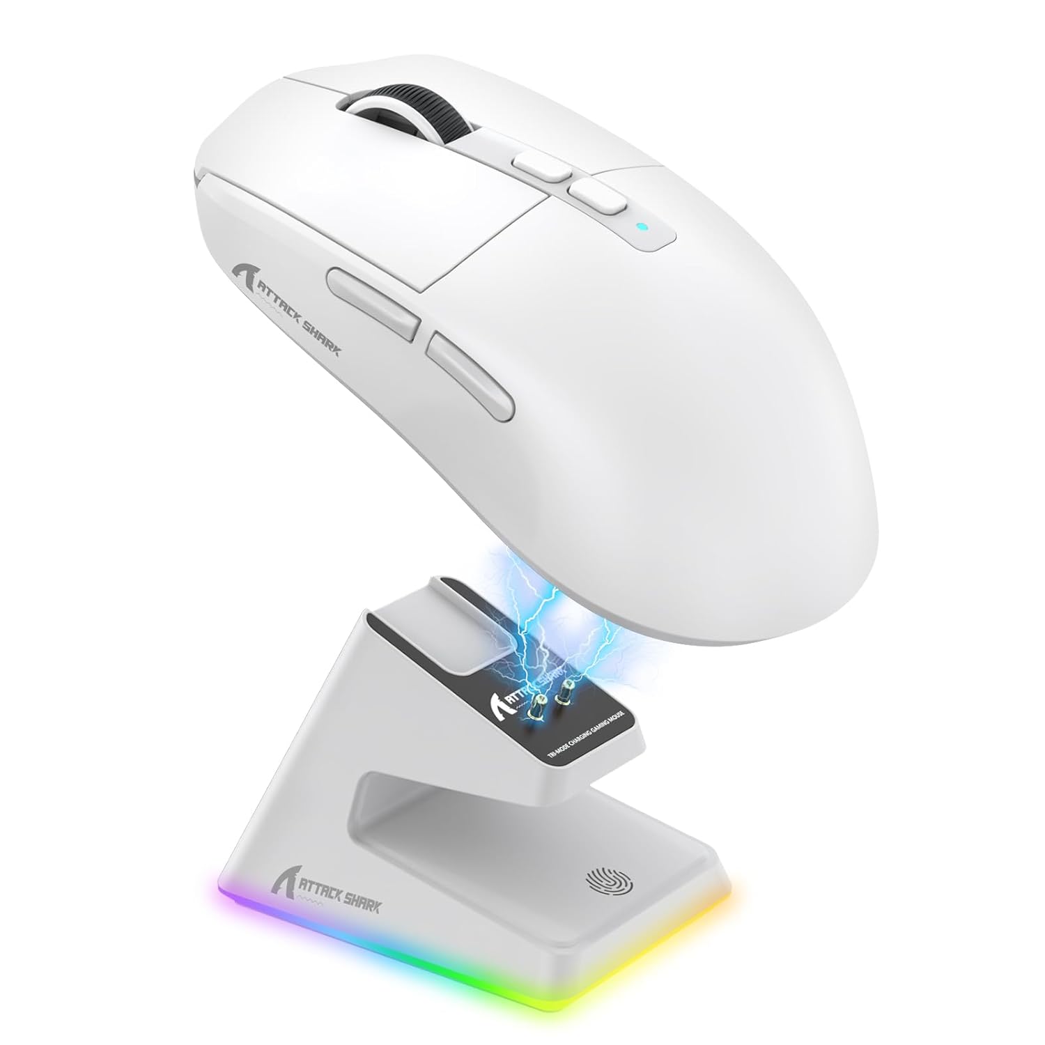 ATTACK SHARK X6 LIGHTWEIGHT WIRELESS GAMING MOUSE WITH RGB CHARGING DOCK WHITE PAW-3395 thumbnail 2