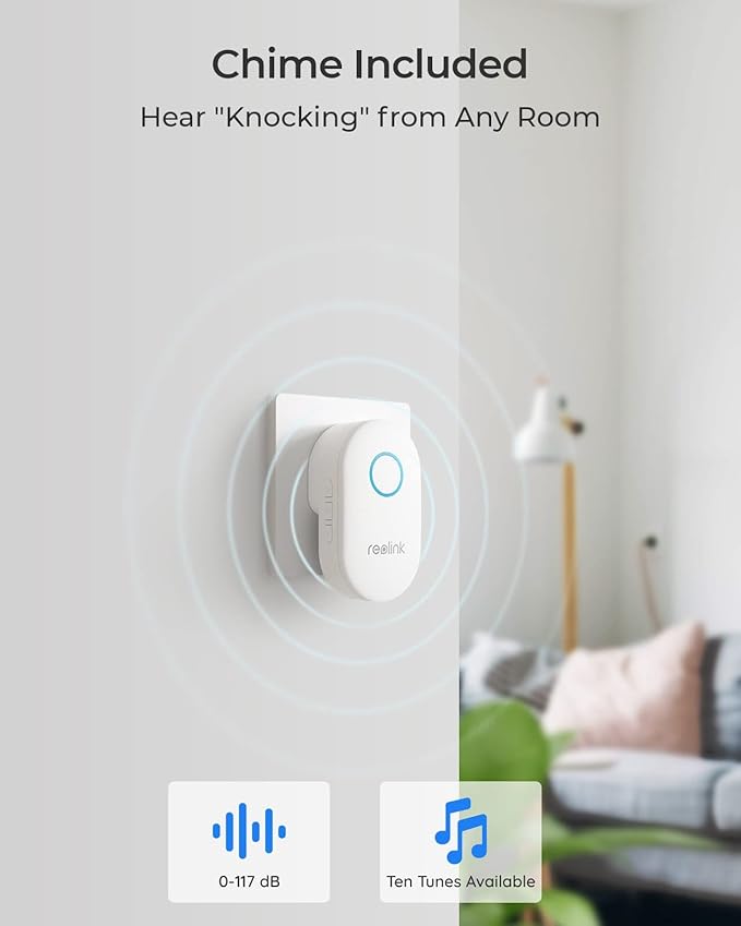 REOLINK 5MP SUPER HD 2K WIRED WIFI VIDEOS DOORBELL WITH CHIME VDB2K02W thumbnail 7