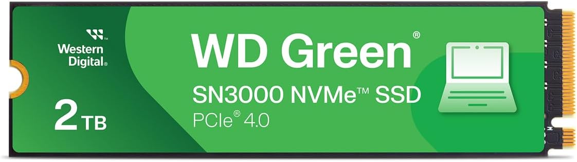WD INTERNAL SSD 2TB SN3000 M.2 NVME 2280 PCIE 4.0 GREEN WDS200T4G0E-00CPS0 thumbnail 3