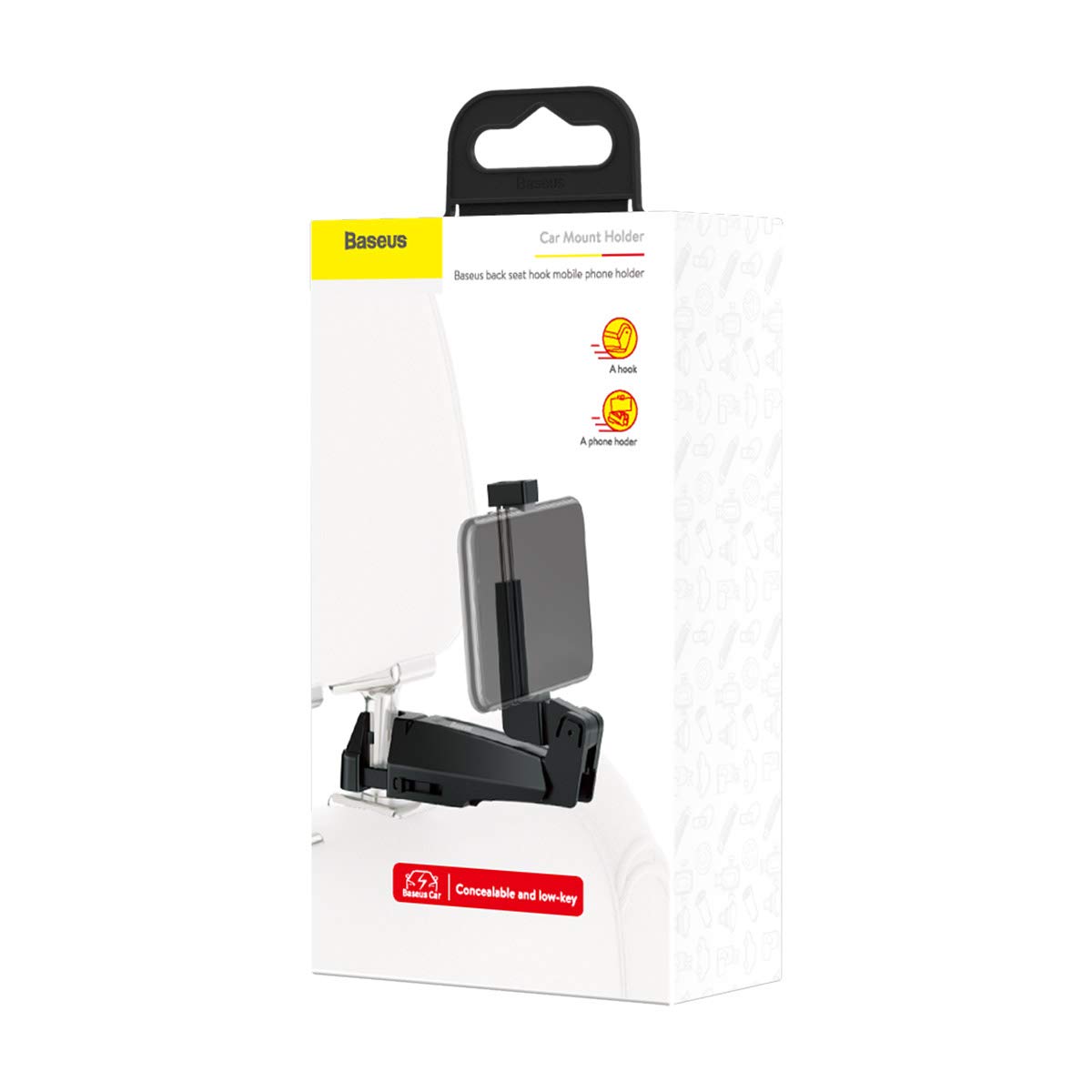 BASEUS BACKSEAT MULTIANGLE ADUSTMENT CAR MOUNT HOLDER BLACK SUHZ-01 thumbnail 3