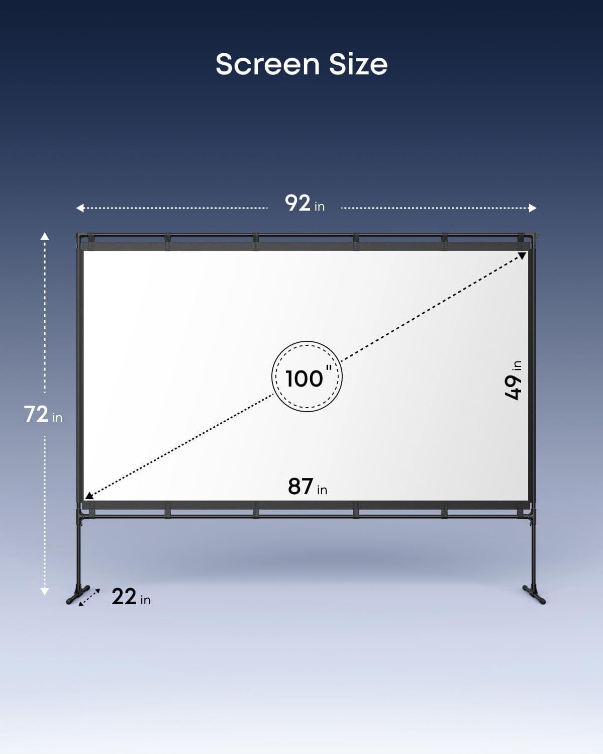ANKER NEBULA 100-INCH OUTDOOR PROJECTOR SCREEN WITH STAND D2010111 thumbnail 8