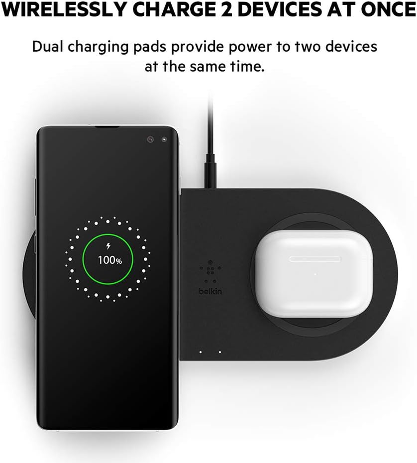 BELKIN BOOST CHARGE 15W WIRELESS CHARGING DUAL PADS BLACK WIZ008MYBK thumbnail 3