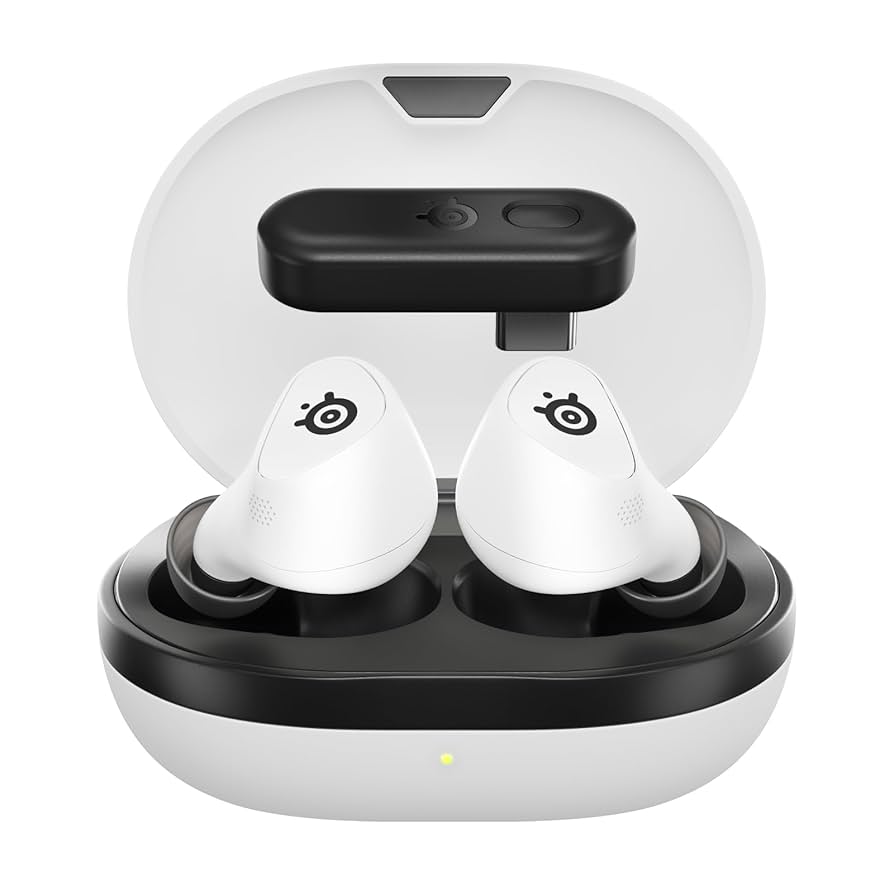 STEELSERIES ARCTIS GAMEBUDS WIRELESS NOISE CANCELLING GAMING EARBUDS FOR PS5 WHITE 61682