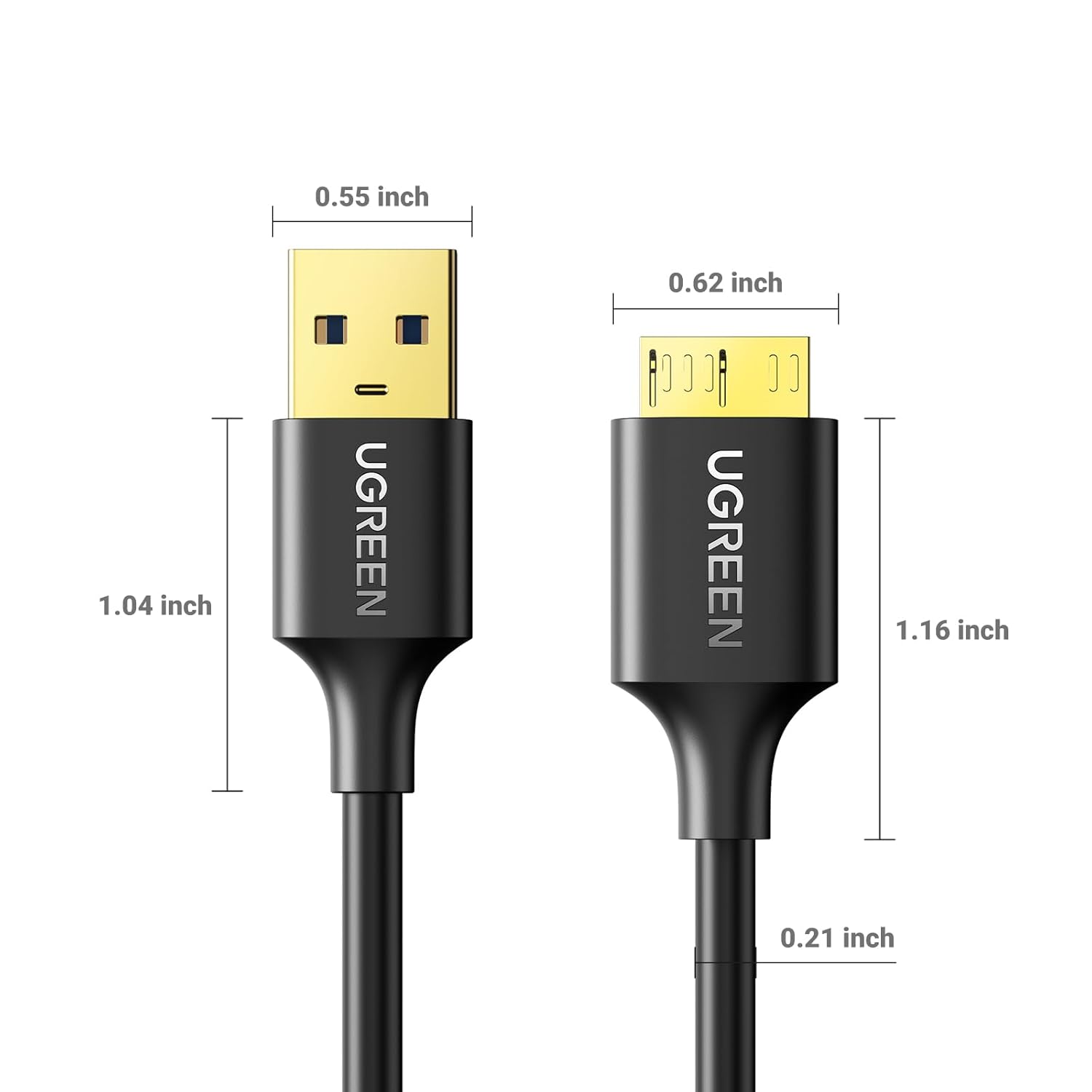 UGREEN USB 3.0 A MALE TO MICRO USB 3.0 MALE CABLE BLACK 2MM 10843 thumbnail 9