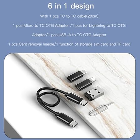 YESIDO 5 IN 1 MULTIFUNCTIONAL CHARGING DATA CABLE STORAGE BOX SUIT CA114 thumbnail 3