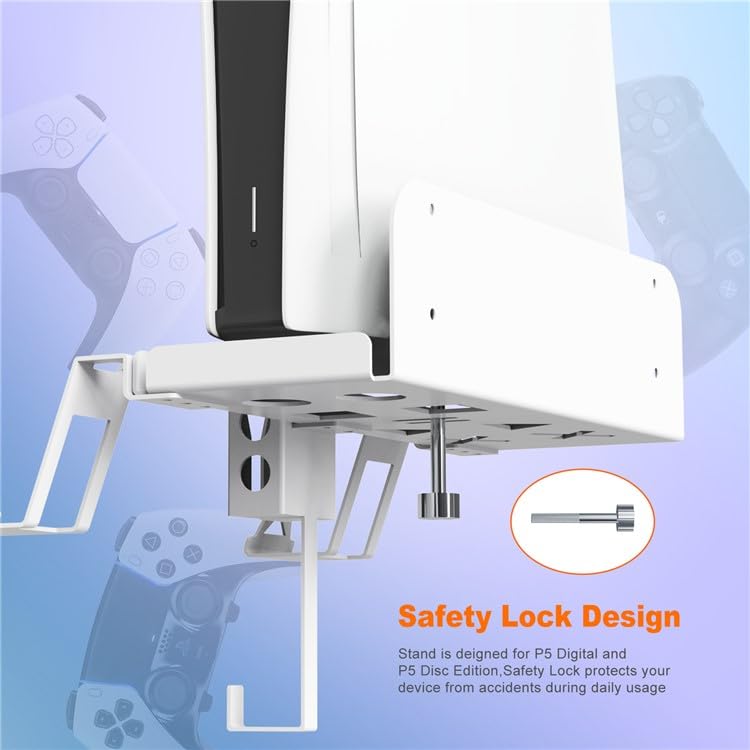 SONY PS5 WALL MOUNT STORAGE STAND WITH 2 IN 1 CHARGING CABLE thumbnail 5
