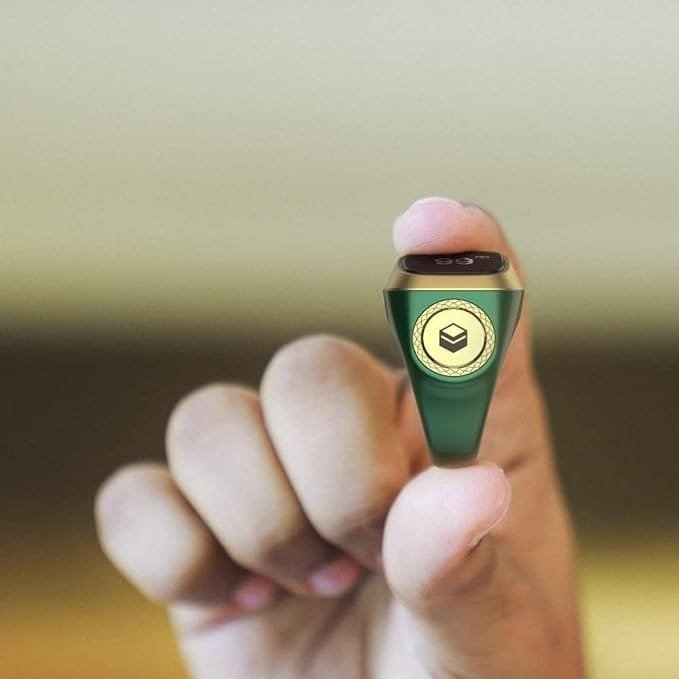 ZIKR RING i QIBLA TASBIH RING GREEN E0120GR (20mm) thumbnail 4