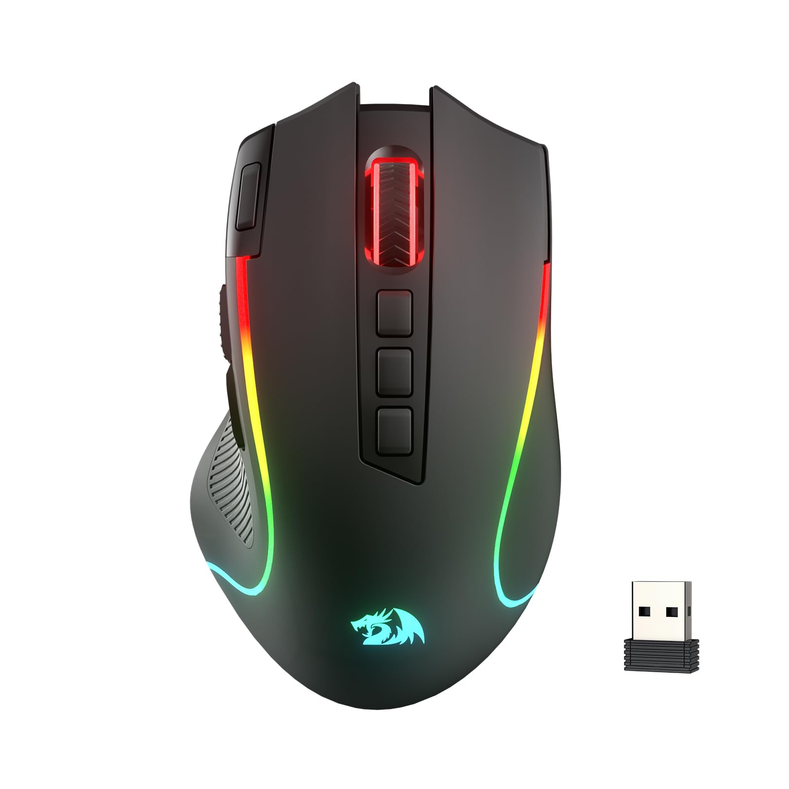 REDRAGON M612 RGB PRO 000 DPI WIRED/WIRELESS OPTICAL GAMING MOUSE BLACK
