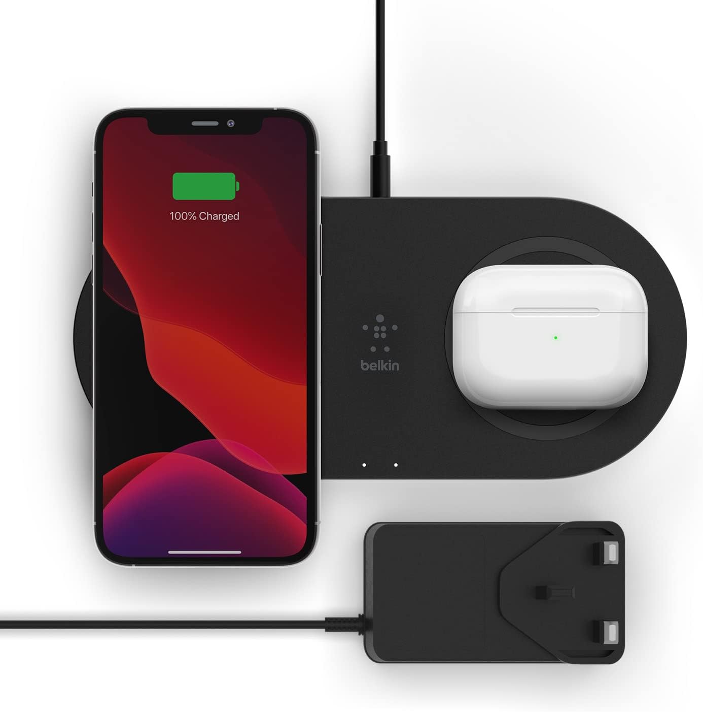 BELKIN BOOST CHARGE 15W WIRELESS CHARGING DUAL PADS BLACK WIZ008MYBK thumbnail 2
