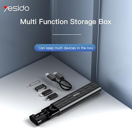 YESIDO 5 IN 1 MULTIFUNCTIONAL CHARGING DATA CABLE STORAGE BOX SUIT CA114 thumbnail 2