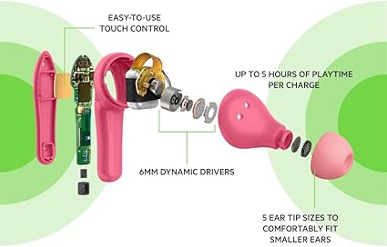BELKIN SOUNDFORM NANO TRUE WIRELESS EARBUDS FOR KIDS PINK C003 thumbnail 7