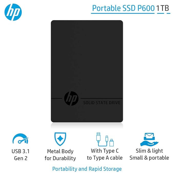 HP PORTABLE SSD P600 1TB 3XJ08AA thumbnail 2