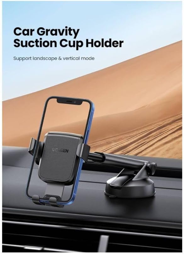 UGREEN GRAVITY PHONE HOLDER WITH SUCTION CUP BLACK 60990 thumbnail 4