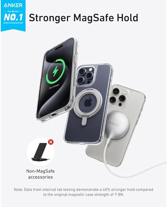 ANKER IPHONE 16 PRO MAGNETIC WITH RING STAND CLEAR A90H1H0A thumbnail 3