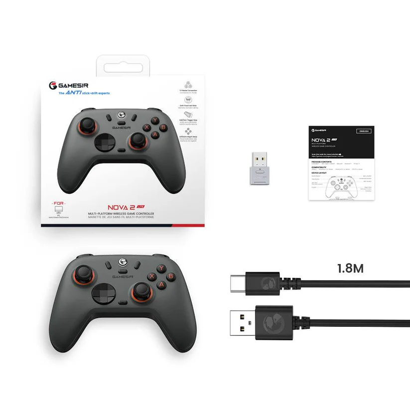 GAMESIR NOVA 2 LITE WIRELESS GAME CONTROLLER BLACK N2 LITE thumbnail 2