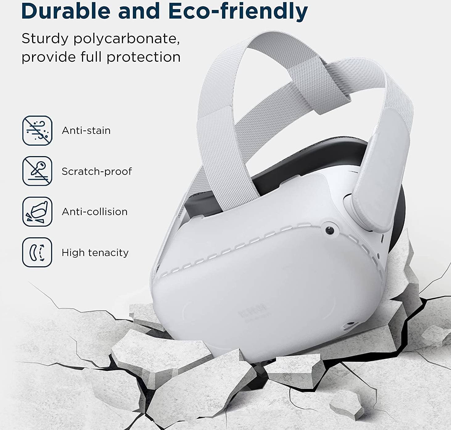 KIWI DESIGN VR SHELL PROTECTIVE COVER WITH TWO SIDE COMPATIBLE SILICONE WHITE Q25-2.2 HJT-326