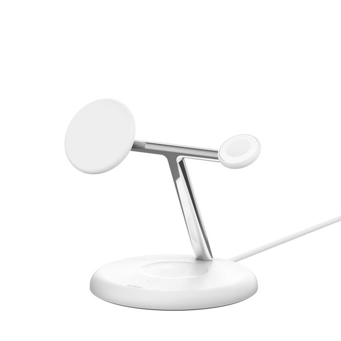 BELKIN BOOST CHARGE PRO 15W 3 IN 1 WIRELESS CHARGING STAND WITH MAGSAFE WHITE WIZ032MYWH thumbnail 5