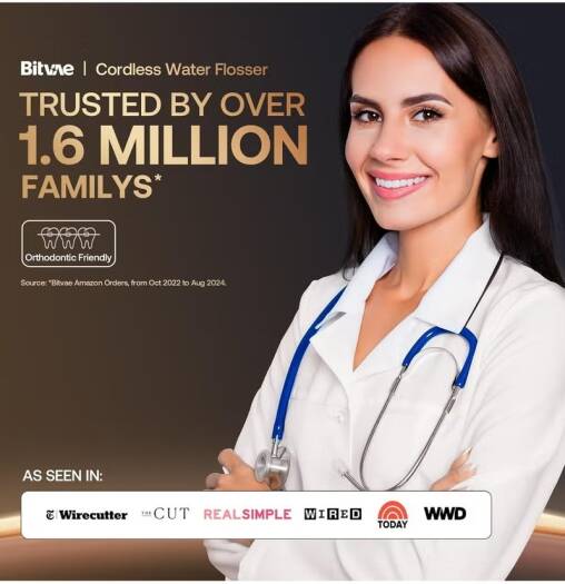 BITVAE CORDLESS ORAL CARE IRRIGATOR BLACK GOLD BV-C6 thumbnail 5
