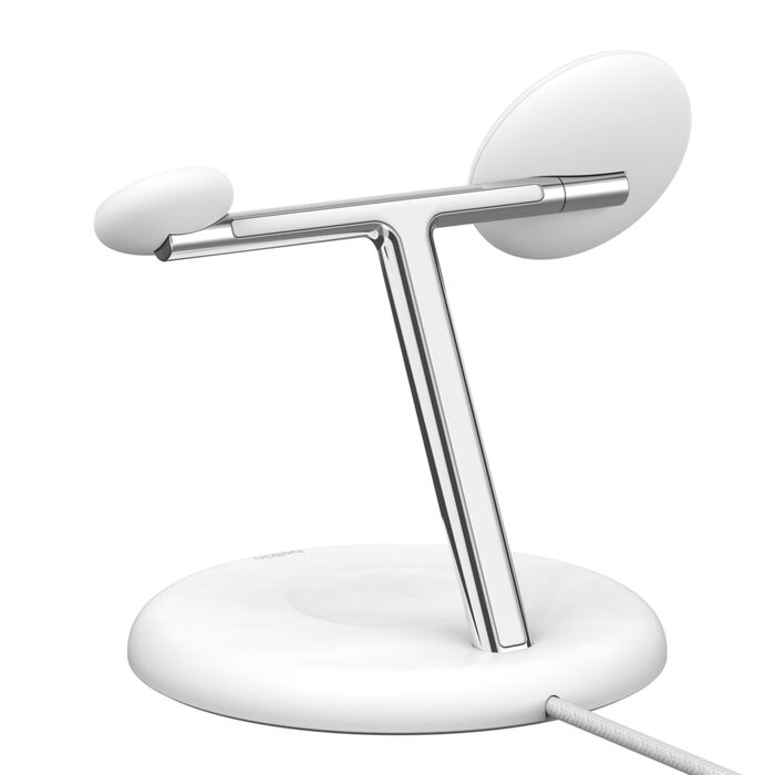 BELKIN BOOST CHARGE PRO 15W 3 IN 1 WIRELESS CHARGING STAND WITH MAGSAFE WHITE WIZ032MYWH thumbnail 4
