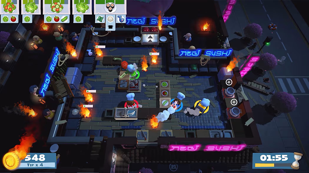 NINTENDO SWITCH OVERCOOKED PLUS OVERCOOKED 2 GAME CD thumbnail 2