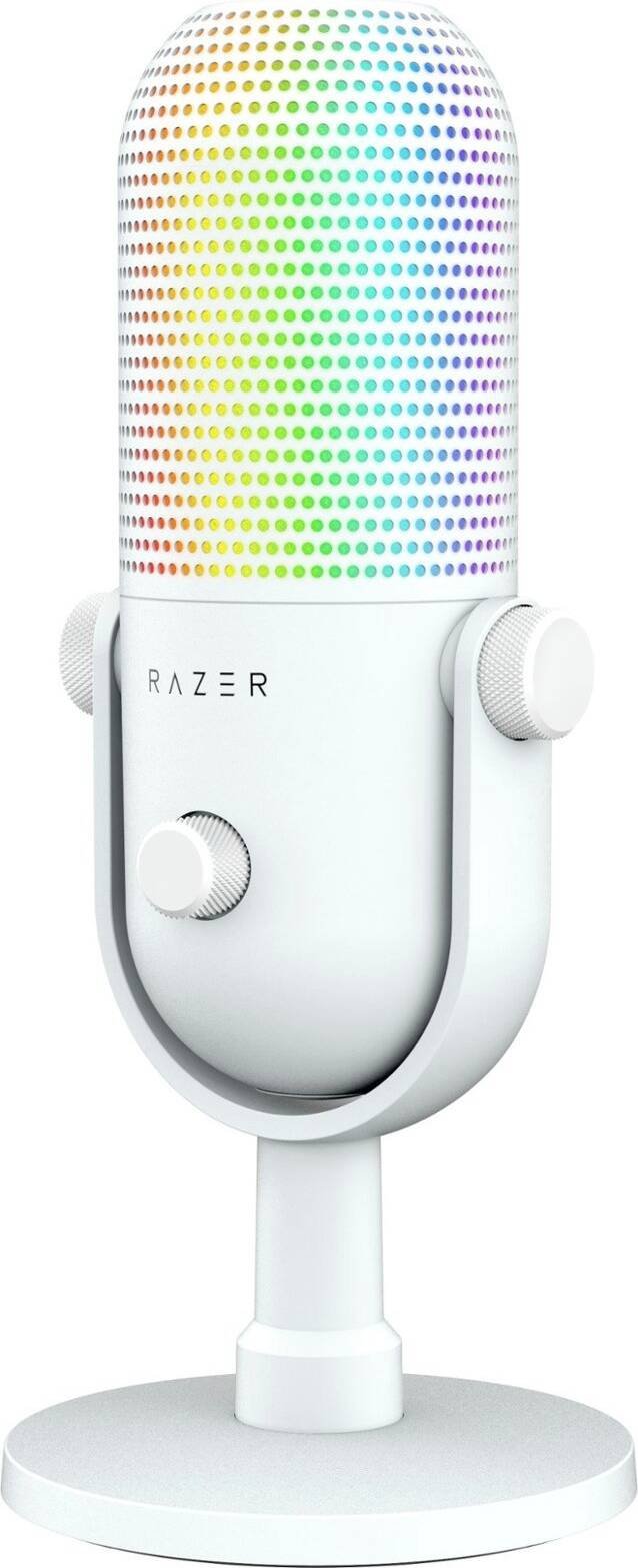 Razer Seiren V3 Chroma Condenser Microphone (Quartz White, RZ19-05060200-R3M1) - Studio-Quality Audio with RGB Lighting thumbnail 2