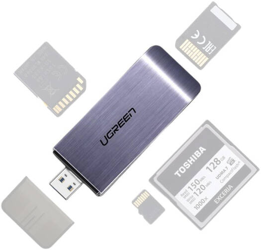 UGREEN USB-A 3.0 TO TF-SD-CF-MS MULTIFUCTION CARD READER MULTI-READ 50541 thumbnail 3