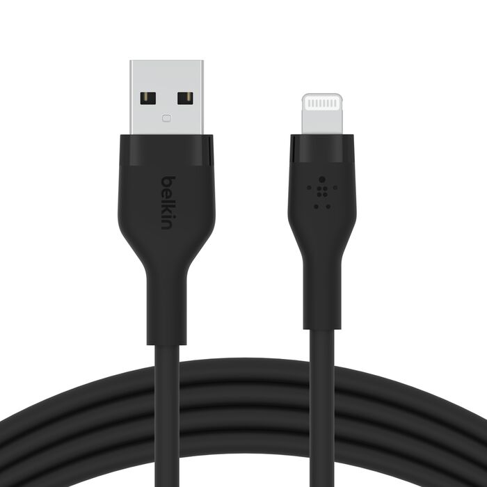BELKIN BOOST CHARGE FLEX USB A CABLE WITH LIGHTNING CONNECTOR 1M BLACK CAA008BT1MBK