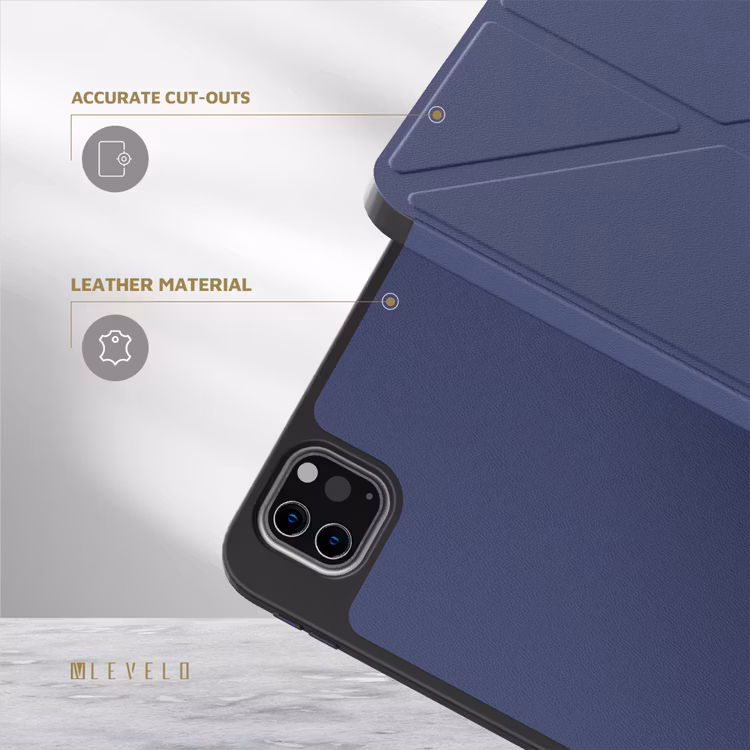 LEVELO ELEGANTE IPAD PRO 12.9 HYBRID LEATHER MAGNETIC CASE BLUE LVLELGP12BU thumbnail 4