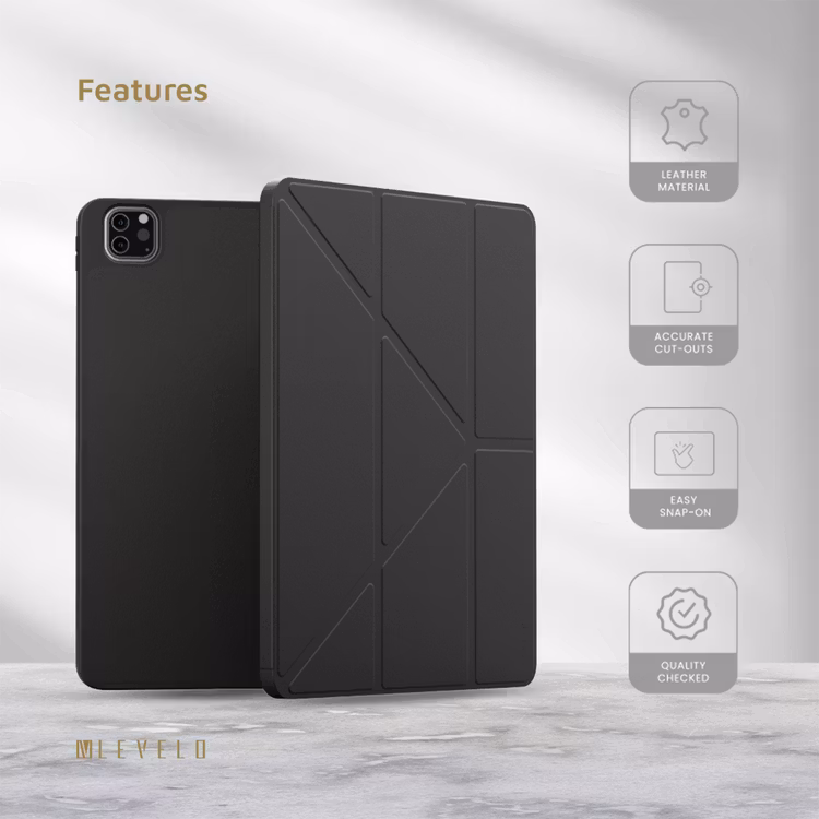 LEVELO ELEGANTE IPAD PRO 11 HYBRID LEATHER MAGNETIC CASE BLACK LVLELGP12BK thumbnail 5
