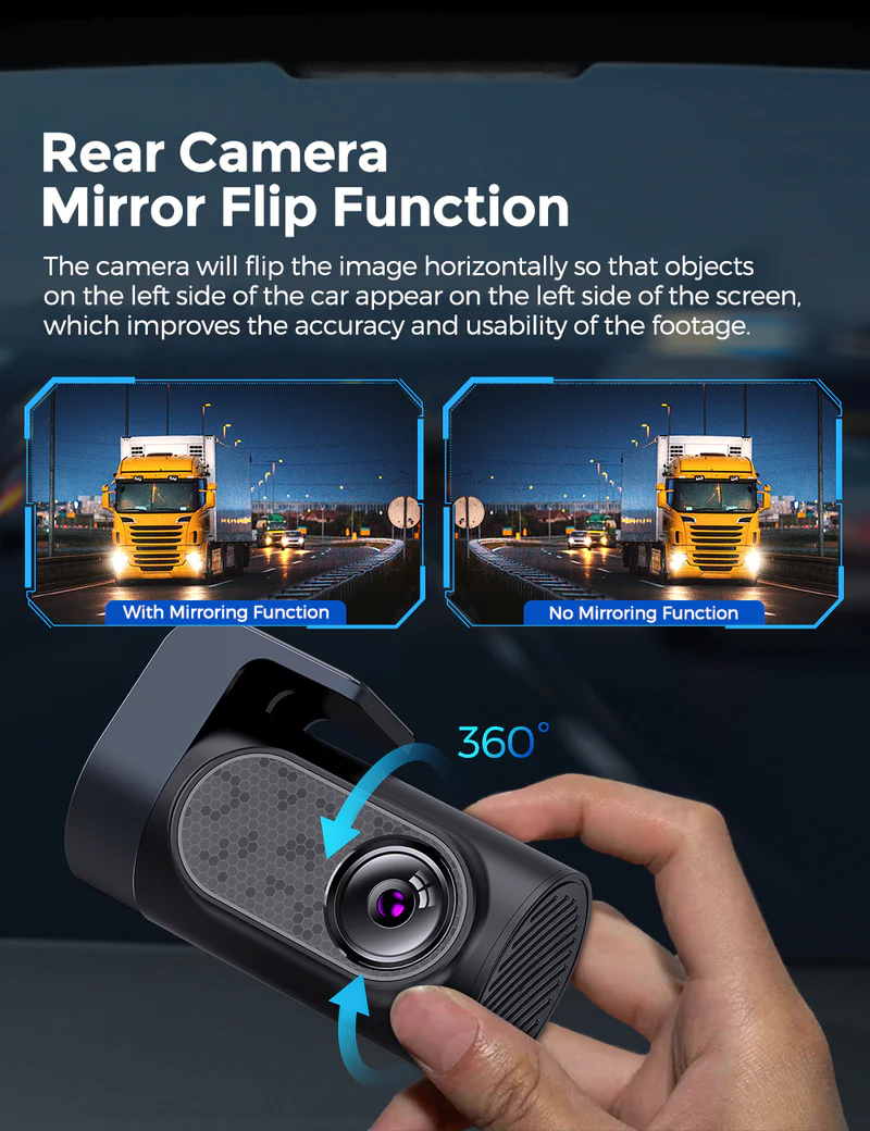AZDOME 4K Front and Rear Dash Camera Kit with 3.19-Inch Screen - M550 Max thumbnail 6