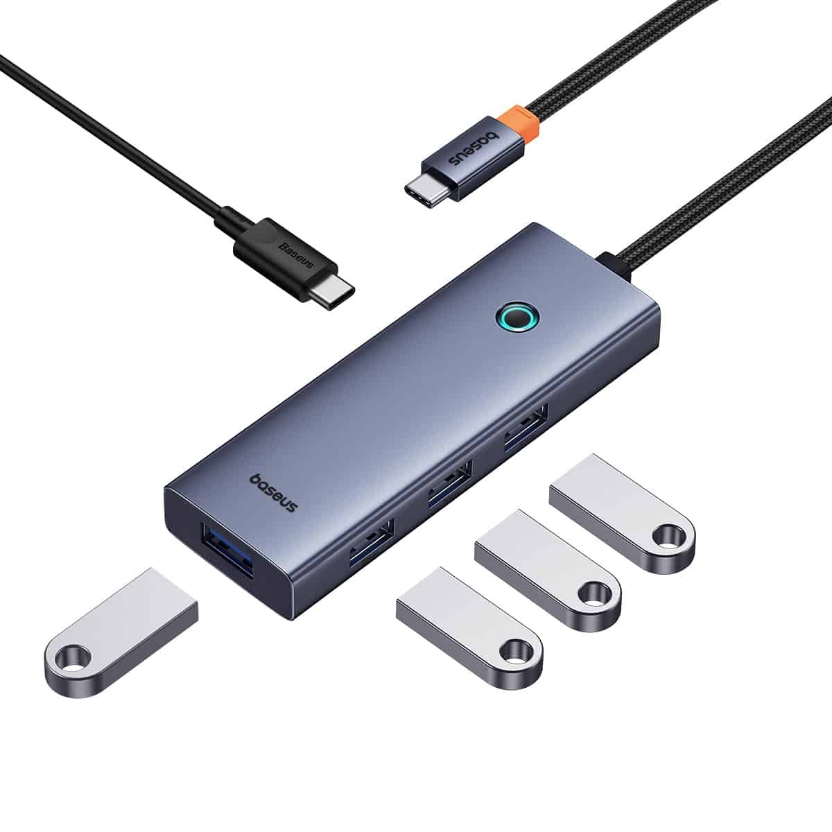 BASEUS ULTRAJOY SERIES 5 PORT HUB TYPE C TO USB 3.0 4 PD 1 SPACE GRAY