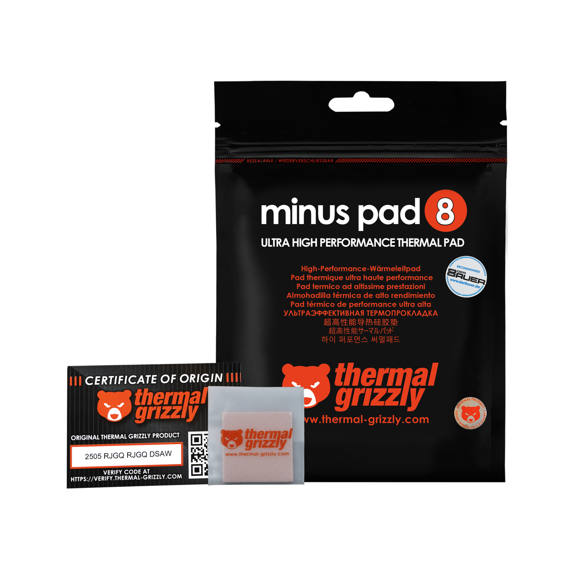 Thermal Grizzly Minus Pad 8 Thermal Pad 30 × 30 × 1.5 mm TG-MP8-30-30-15-1R thumbnail 10
