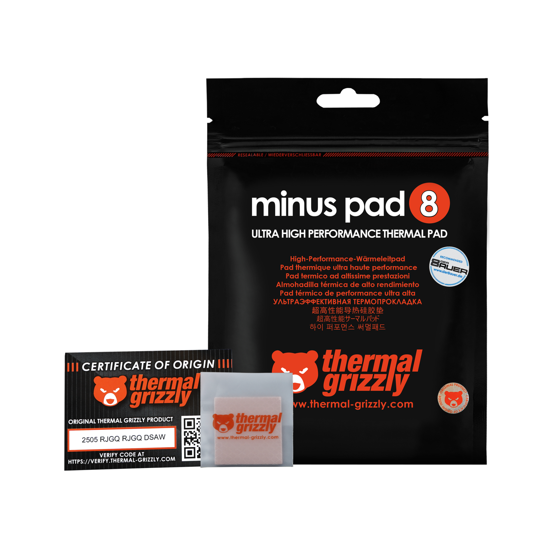 Thermal Grizzly Minus Pad 8 Thermal Pad, 30 × 30 × 2.0 mm TG-MP8-30-30-20-1R thumbnail 9