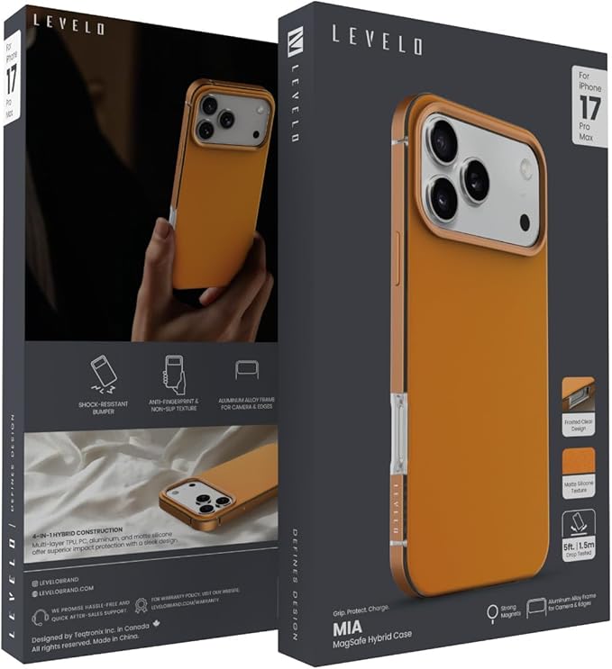 LEVELO MIA IPHONE 17 PRO MAX MAGSAFE HYBRID CASE SUNRISE ORANGE LVLMIA17PMSORG thumbnail 2