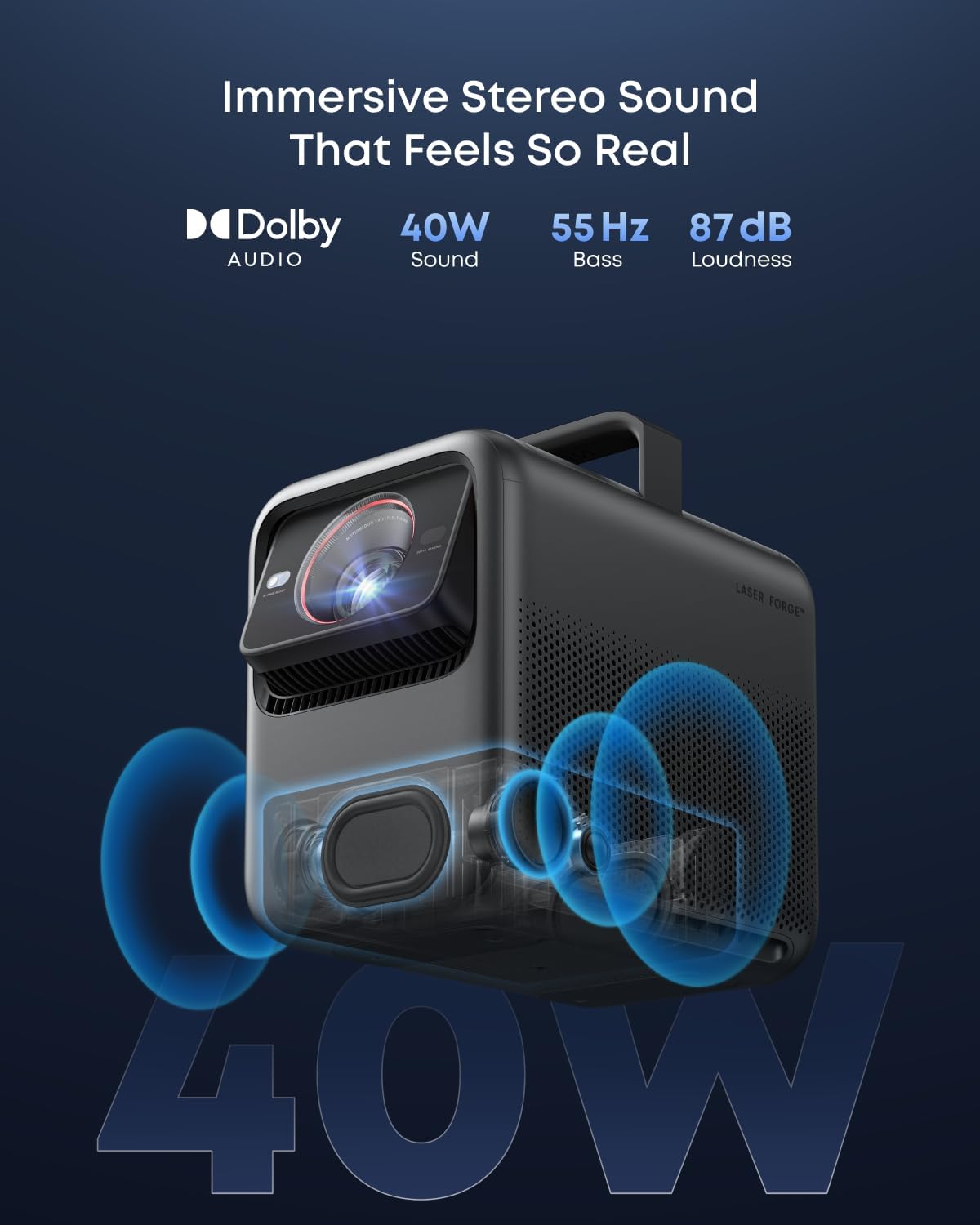 ANKER NEBULA X1 4K TRIPLE LASER SMART PROJECTOR BLACK/GRAY D23512F1 thumbnail 7